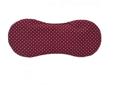 Augenkissen Bio-Amaranth bordeaux mit weißen Punken