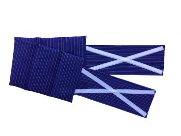 Lendenkissen - Wärmekissen - Blau; mit rot-weißen Nadelstreifen