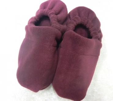 Wärmehausschuhe Farbe bordeaux - Handarbeit