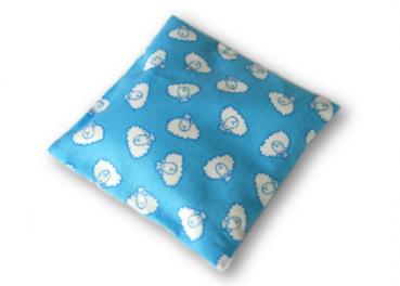 Trösterkissen Schäfchenstoff - blau 15x15 cm