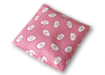 Trösterkissen Schäfchenstoff -  rosa 15x15cm