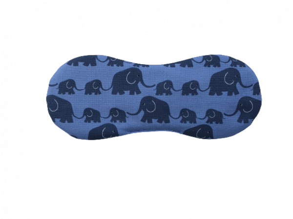 Augenkissen Bio-Amaranth Elefant auf blauem Hintergrund