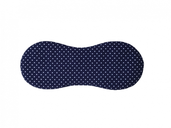 Augenkissen Bio-Amaranth blau mit Punkten