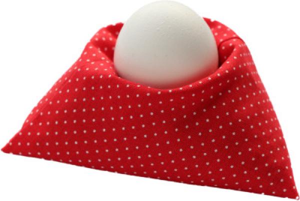 Eierwärmer rot mit weißen Punkten