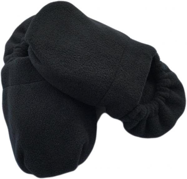 Wärmehausschuhe mit Traubenkernen, Farbe Schwarz - Handarbeit