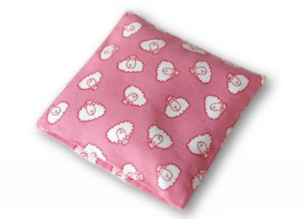 Trösterkissen Schäfchenstoff -  rosa 15x15cm